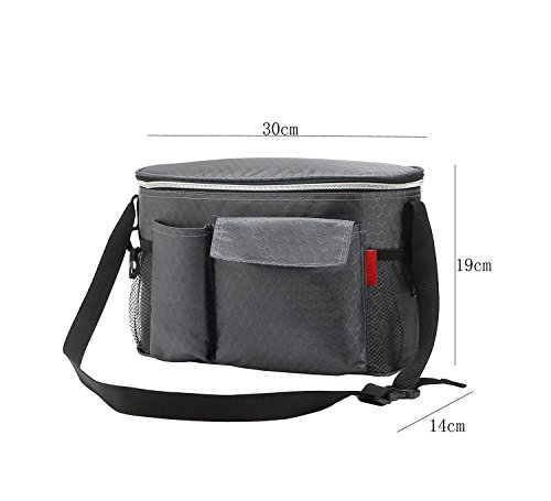 Yvonnelee Büro Mittagessen Tasche Lunchtasche Thermotasche Kühltasche Isoliertasche für Lebensmitteltransport Isoliert 8 Liter Klein - 2