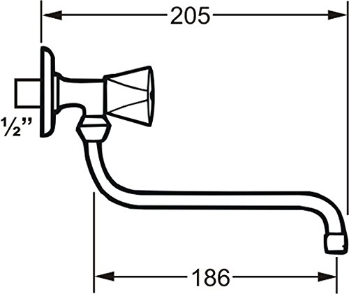 Cornat LI92 1938 Lisa 1-Griff Schwenkventil Wandeinbau, chrom - 3