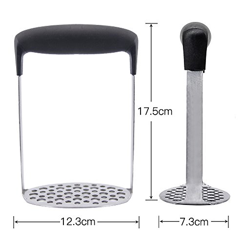 Zilong Kartoffelschleifer, Kartoffel-Schäler aus hochwertigem Edelstahl mit breitem und ergonomischem horizontalem Handgriff, Feines Gitter und Masche Platte, für glatte gestampfte Kartoffeln, Gemüse und Früchte - 7