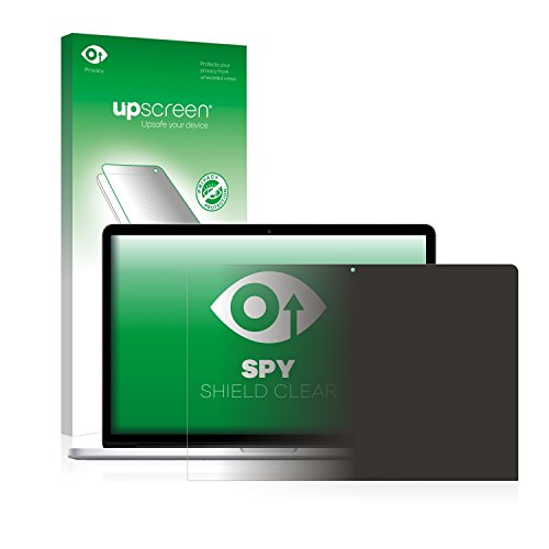 upscreen Spy Shield Clear Blickschutzfolie Apple MacBook Pro 15" (2016) - Schutz der Privatsphäre, Kratzfest