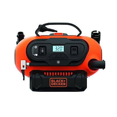 Black & Decker BDCINF18N-QS Gonfleur-compresseur sans fil-11 Bars, Orange