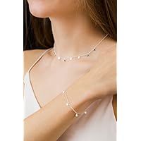 Kette mit kleinen Plättchen 925 Muttertag Kette, Mama Frau Tochter Freundin Damen Mutter Mädchen Geschenk für Frauen für Muttertag Geburtstag Jungesellinenabschied Geschenk Damen, exquisite Geschenk-Box, Geschenknachricht, besonders, zeitlos, elegant