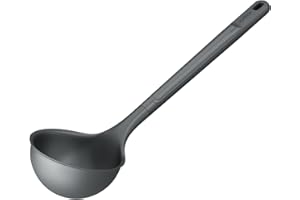 Zyliss Grande Louche Cuisine en Paille de Blé/Nylon Durable Pour Cuisiner et Servir avec Silicone Résistant à la Chaleur, Gris Béluga, 31 cm x 9 cm, Lavable au Lave-Vaisselle