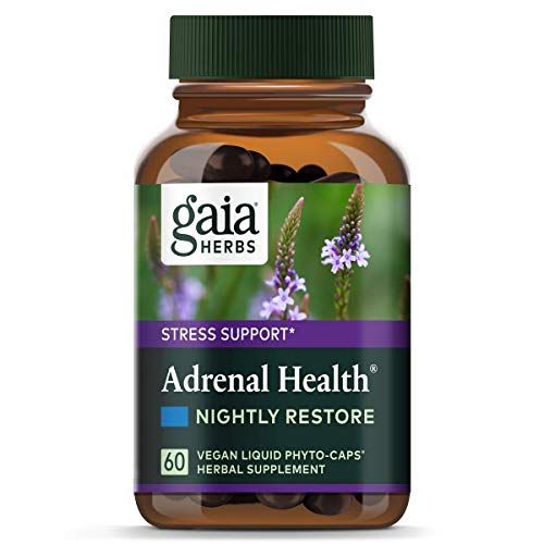 Gaia Herbs Adrenal Health Nightly Restore Supplement, 60 Count