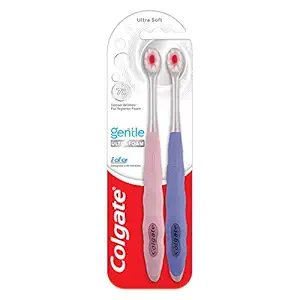 Colgate Gentle UltraFoam Ultra Soft Bristles Toothbrush, 2 Pcs, Soft Bristles for Superior Clean