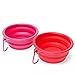 Produktbild Reisenapf Faltbarer Fressnapf, tragbar Pet Katze Lebensmittel Wasser Futternapf, Set 2 Stück (Pink und Rot)