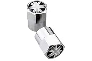 London Craftwork Aluminium Valve Inner Tube Caps for BROMPTON in Black Union Jack (PAIR)
