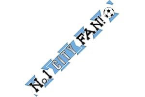FANCYDRESSCOZ City Number 1 City Fan Football Banner Birthday Party Decor Footie No.1 City Supporter
