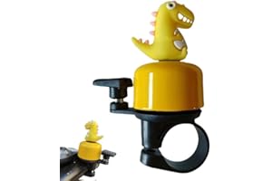JYNVO Sonnette Vélo Enfant Dinosaure, Sonnette Jaune pour Enfant Fille Garçon Adulte, Claire & Facile à Installer, compatible avec vélo, tricycle, trottinette, vélo de montagne