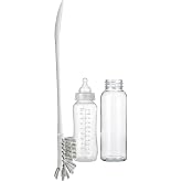 Pratik Uzun Saplı Biberon ve Şişe Temizleme Fır&ccedil;ası &ndash; Ergonomik Tasarım, Beyaz (34x55x342 mm)