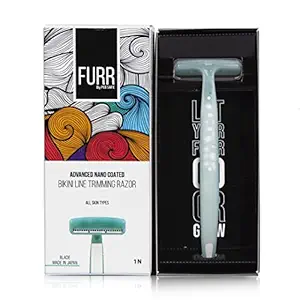 FURR By Pee Safe Chromium and PTFE Coated Reusable Blade Bikini Line Trimming Razor with Protective Sleeve & Anti Slip Grip for Women