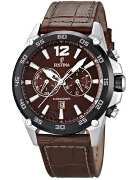 Festina Herren-Armbanduhr XL Chronograph Quarz Leder F16673/3