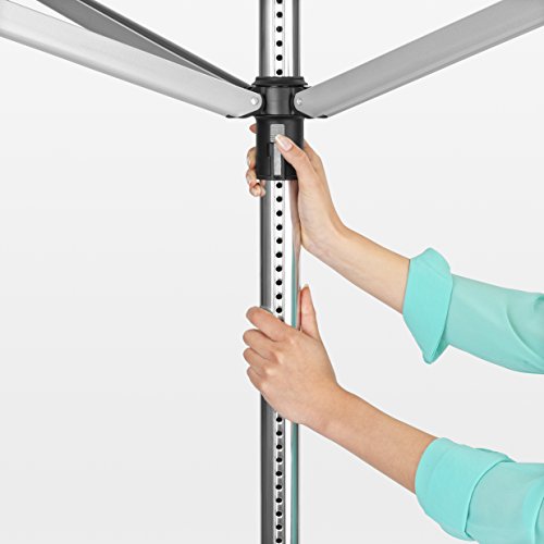 Brabantia Wäschespinne Lift-O-Matic, höhenverstellbar, 45mm Rohr, 50m Wäscheleine, mit Metall-Bodenanker & Schutzhülle - 4
