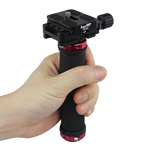 haoge Support stabilisateur Poign  e Support    d  gagement rapide avec vis 1 10 2  cm pour DC Canon Nikon Sony Cam  ra Appareil Photo Reflex DSLR Tr  pied Rouge