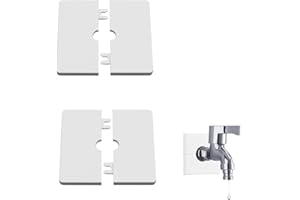 MKEMKA Pipe Wall Cover 2Pcs Plastic Square Self Adhesive Pipe Plate Covers for 0.87inch Diameter Pipe Trim Shower Pipe Cover Trim (White)