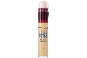 ‎MAYBELLINE Maybelline New York Instant Anti Age Eraser multifunkcyjny korektor do twarzy z gąbeczką, maskuje zaczerwienienia, cienie i zmarszczki, 06 Neutralizer, 6,8 ml