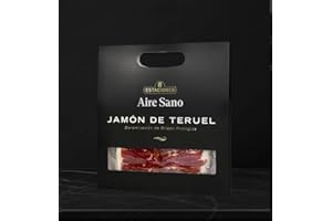 AIRESANO Aire Sano Gran Premier - Maletín de Jamón Serrano 8 Estaciones - Jamón Loncheado de Teruel D.O.P. - Curación 18 Meses - Sin Gluten y Sin Lactosa - 6 Sobres de 100 Gr - Envasada al Vacío