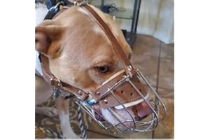 Champion L&J Pets UK Muselière en métal pour chien Amstaff & Pitbull et autres chiens (4, marron)