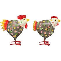 Metall Hühner Garten-Huhn Garten-Deko Metall Bemalt - Versand By Et Cetera K Gartendeko Huhn Kaufen