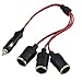 Price comparison product image CestMall 12v 24v Power Charger Adapter 1 to 3 Car Cigarette Lighter 3-Way Splitter Female Socket Plug Connector Adapter with Indicator