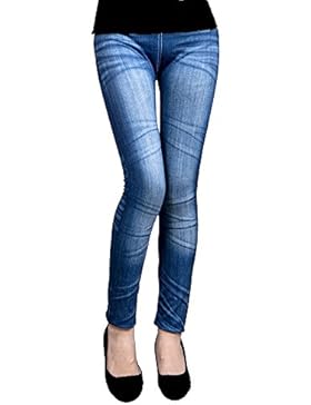 Thermo Fleece Leggings in Jeans Loock Optik Super Stretch Weich Warm