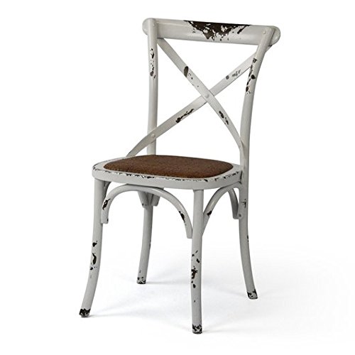 SILLA VINTAGE DE MADERA MACIZA ASIENTO RATAN BLANCA