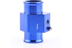 Keenso Adaptateur de Capteur de Température, Sonde Température de l'Eau Joint de Tuyau de Radiateur Universel en Alliage Aluminium 26mm - 40mm Bleu (34MM)