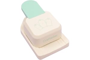 Craftelier - Perforadora papel 3 en 1 para etiquetas | Troqueladoras para manualidades y scrapbooking | Tag de agujero: 3,8 cm / 5,1 cm / 6,3 cm | Esquinas redondeadas y detalles festoneados