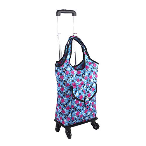 Preisvergleich Produktbild Truck Teleskop-Faltwagen, Aluminiumlegierung Leichte Einkaufswagen, Travelite-Trolley mit Handtasche, Handwagen-Aufbewahrungstasche mit verstellbarem Hebel (Farbe : B)