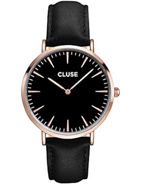 CLUSE Armbanduhr La Bohème Rose Gold Leder Schwarz