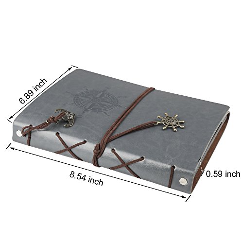 Farway Fotoalbum/Notizbuch aus Leder mit Geschenkbox, Vintage blau - 3