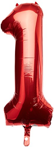 NEU Folienballon Große Zahl 1 rot, 33x86 cm