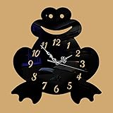 DONEG DIY Creativo Rana Lindo Espejo Reloj De Pared Acrílico Sofá Fondo Etiqueta De La Pared...