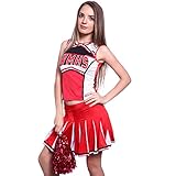 Cheerleader Uniform Kostuem High school Cheer Leader Cheerleading Mini Rock Glee Karneval Faschingkostuem Schoolgirl (M)