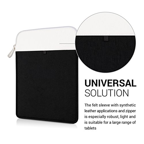 kwmobile Laptoptasche Filz Sleeve für 11″ 11,6″ Laptop Notebook – Notebook Tasche Schutzhülle Laptop Case Hülle in Schwarz Weiß Innenmaße: ca. 33 x 23,5 cm - 3