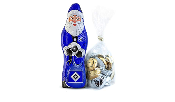 Hamburger Sv Schokoladen Weihnachtsmann Schoko Nikolaus 150 G Hsv Plus Gratis Fussball Schokoladenmischung 150g Amazon De Sport Freizeit