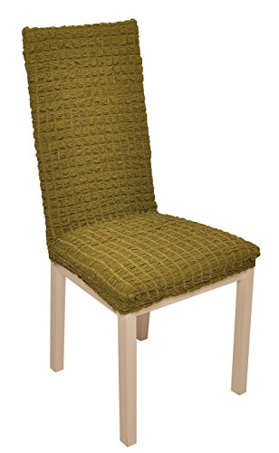 elastische Stuhlbezüge Stuhlhussen in grün / olivgrün - Bi-Elastic Husse Stuhlbezug / Stuhlhusse stretch Stuhlueberzug / Stuhl Bezug / Hussen Stuhl / Stuhl Husse / Stuhl Hussen / Husse Stuhl / Stuhlbezuege / Stuhlbezuege Spannbezug