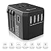 Produktbild Universal Reiseadapter Ladegerät mit USB Type C - Reisestecker mit 5 USB für Weltweit Steckdosen US UK EU AU, Wechselspannung & Überspannungsschutz, 4 USB A für Schnelle Aufladen
