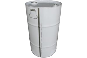 PACK SERVICES SRL Fusto in ferro cilindrico, capacità 60 Lt, omologato ADR/ONU per liquidi, con tappi a vite Tri Sure (inclusi), corpo bianco interno laccato