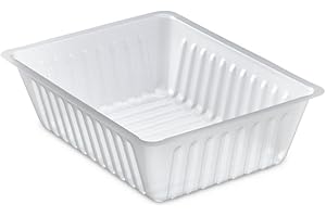250 Barquettes Charcutières 500cc - 14,3x11,1x4,9 cm - Plastique Transparent Alimentaire - Idéales pour Frites, Viandes et Aliments Frais - Emballage Pro Fraîcheur - D-Work
