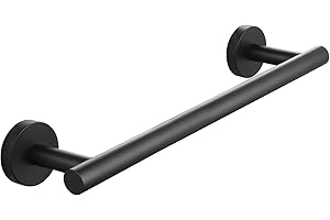 Tecmolog Portasciugamani da Bagno Nero 30 cm Portasalviette da Muro Acciaio per Bagno, SBH242B-3