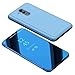 Produktbild Fcostume Luxus Spiegel Überzug Schlaf Wake Up Flip Leder Standplatz Fall für Huawei Mate 20Lite 6,3 Zoll (Blau)