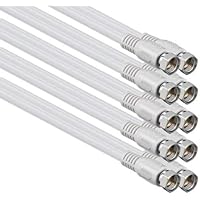 SAT Antennenkabel 0,3 Meter 2x geschirmt, F-Stecker > F-Stecker (vollständig geschirmt) SAT weiß F-F 85db (5 Stück)