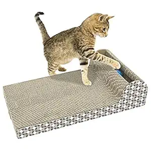Wiggly Wag cat Scratching Board Pad Toy, Flat Shape Catch Board Mat , Natural Scratching Instinct Made of Environmental Friendly Material (Brown)
