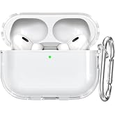 Soft Yumuşak Şeffaf Esnek Silikon Airpods Pro 2 ile uyumlu Kulaklık Kılıfı ve Karabina Anahtarlık (Şeffaf, Airpods Pro 2)