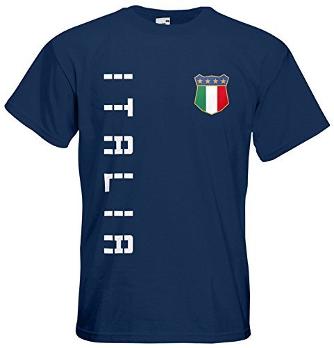 AkyTEX Italien Italia EM 2016 T-Shirt Trikot (Navyblau, XL)