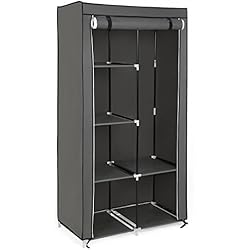 SONGMICS Armoire de Rangement, Penderie en Tissu Non-tissé, 7 Assemblages modulables, 88 x 45 x 170 cm, Gris RYG84G