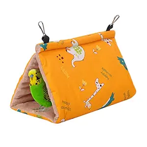 Bird Nest Winter Warm Habitat Handmade for Parakeets Cockatiels Finches Canaries Lovebirds,Super Weight-Bearing Parrot Hut House Hanging Hammock,Parrot Nest Swing Tent Bed Cave Cage
