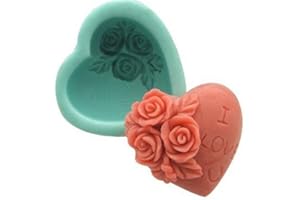 Allforhome - Moldes de silicona para hacer jabón casero con forma de corazón - Ideales para el día de San Valentín