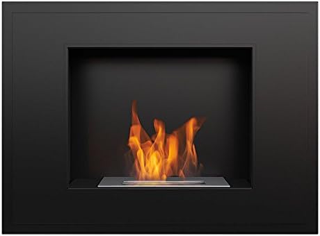Ethanol fireplace wall fireplace Ravenna with secure burning system, TÜV certified, Colour: black